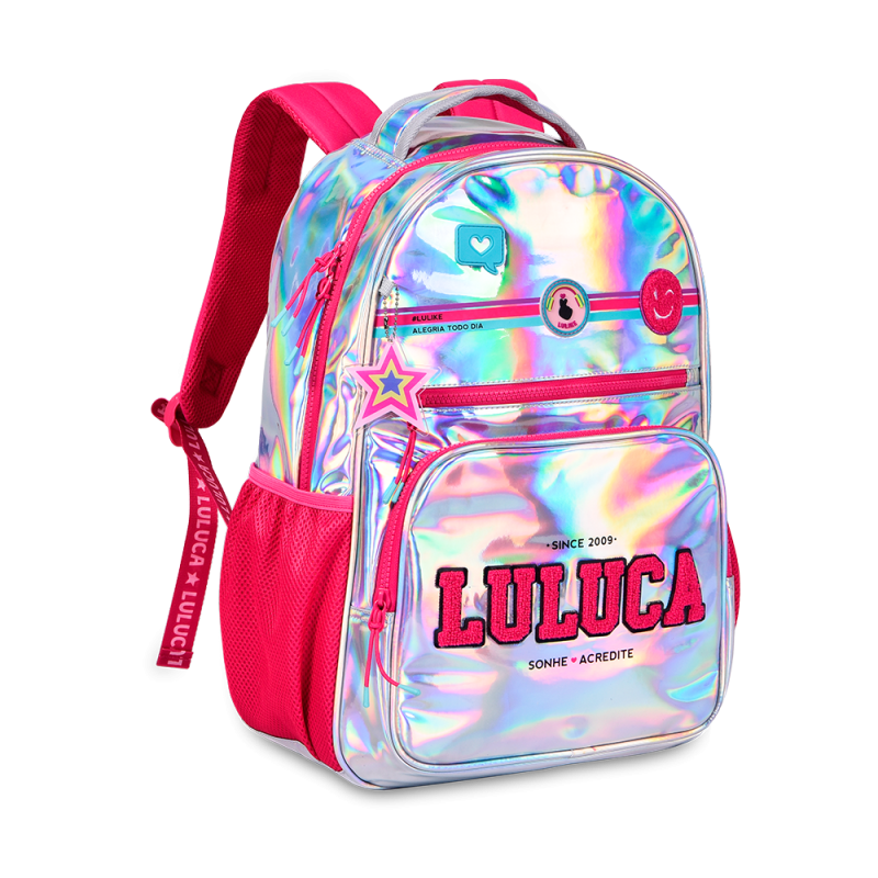 Mochila Holográfica Oficial Luluca 17,5" | LU24012